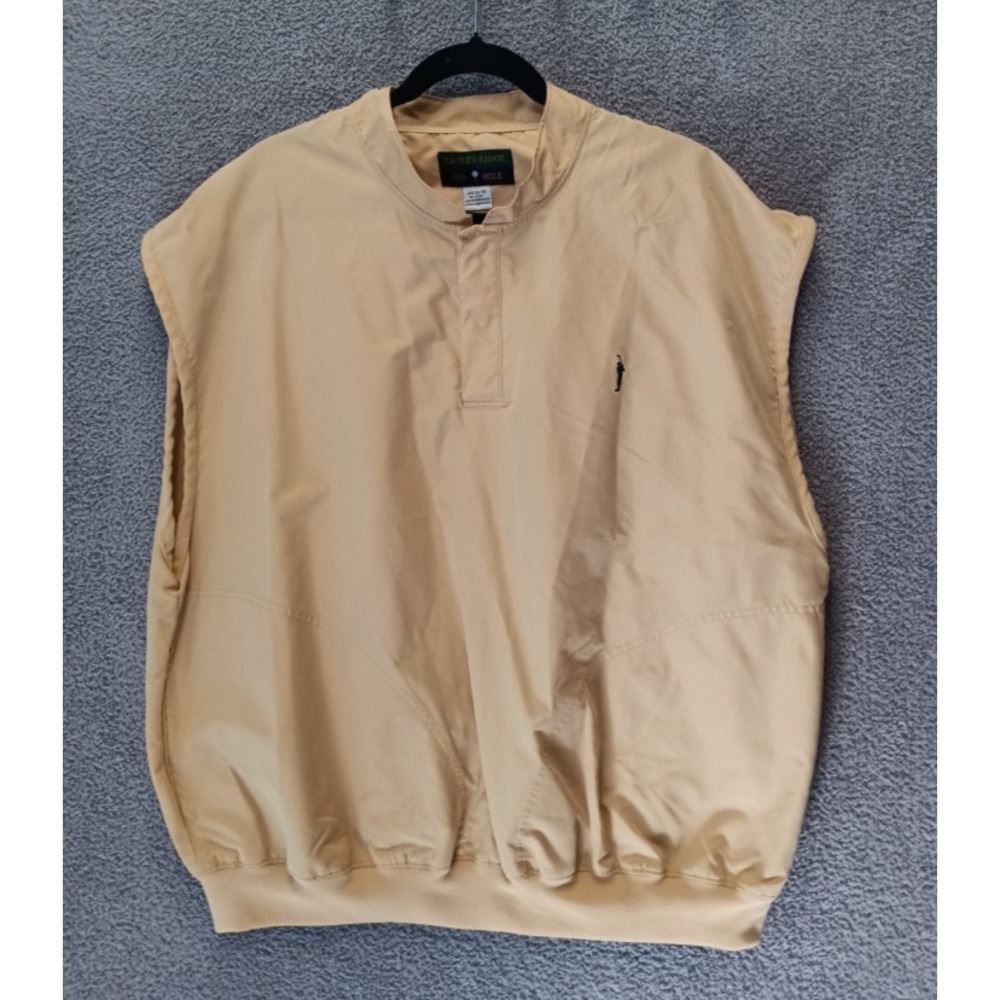 Eagles Ridge 19th Hole Golf Vest XL Beige Sleeveless Windbreaker Y2K Retro style